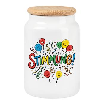 Carnival Mood, Confetti Fun Shirt & Hoodie - Cookie Jar with Wooden Lid - white - Front