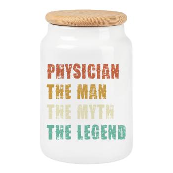 T-shirt Légende du Docteur Myth - Boîte à biscuits avec couvercle en bois - blanc - Devant