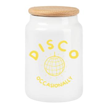 Disco Occasionally - Together Together Retroyellow - Cookie Jar with Wooden Lid - white - Front