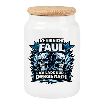 Je recharge de l’énergie pour des crânes - Boîte à biscuits avec couvercle en bois - blanc - Devant