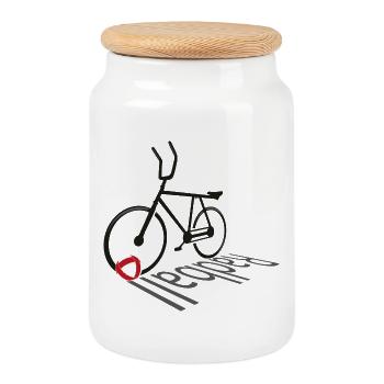 Cycling, Cycleball, Indoor Cycling, Evolution - Cookie Jar with Wooden Lid - white - Front