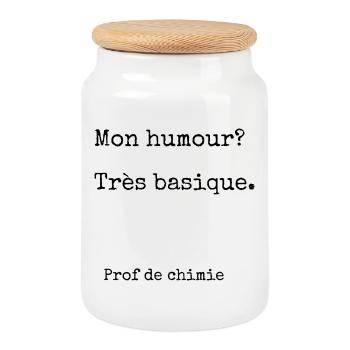 Chemistry teacher humor - Cookie Jar with Wooden Lid - white - Front