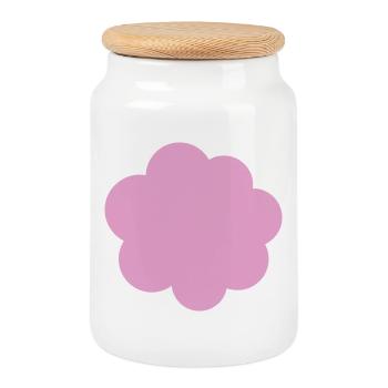 Queue de lapin - Boîte à biscuits avec couvercle en bois - blanc - Devant