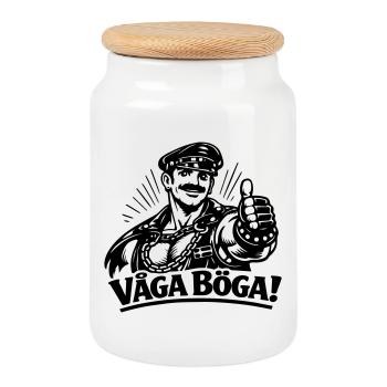 Oser être gay - Boîte à biscuits avec couvercle en bois - blanc - Devant