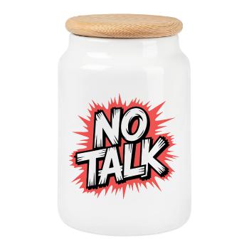 Pas de déclaration de parole - Boîte à biscuits avec couvercle en bois - blanc - Devant