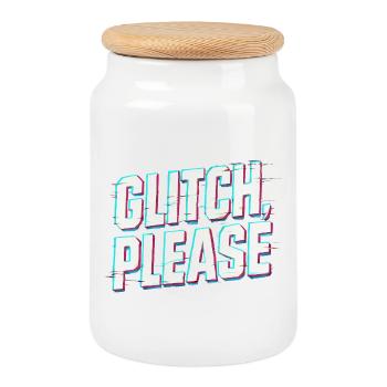 Glitch, s’il vous plaît | Ambiances de hacker rétro gaming - Boîte à biscuits avec couvercle en bois - blanc - Devant