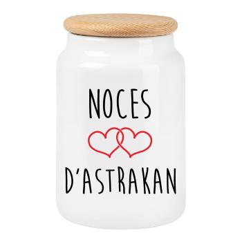 Wedding Anniversary - Astrakhan Wedding (64 years) - Cookie Jar with Wooden Lid - white - Front