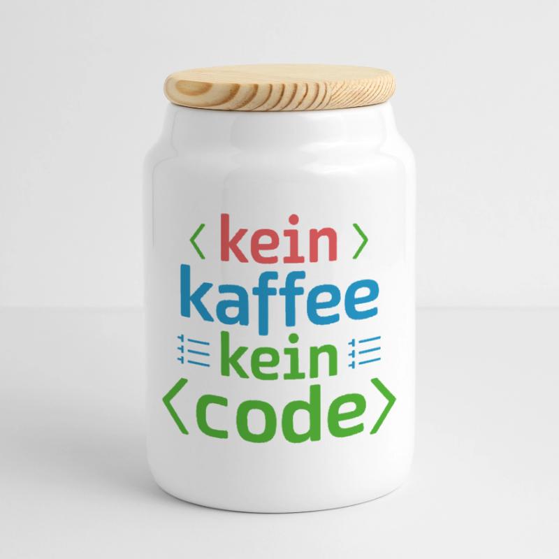 Kein Kaffee Kein Code Programmierer Informatiker Keksdose mit Holzdeckel