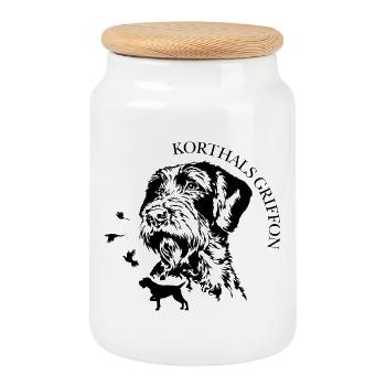 Korthals griffon Chiens portrait Chiens Chiens de chasse Wilsigns - Boîte à biscuits avec couvercle en bois - blanc - Devant