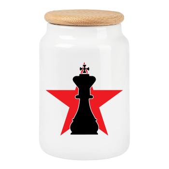Strategist Grand Master Red Star - Cookie Jar with Wooden Lid - white - Front