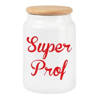 Super Teacher: Teachers' Elegant Design! - Cookie Jar with Wooden Lid - white - Front