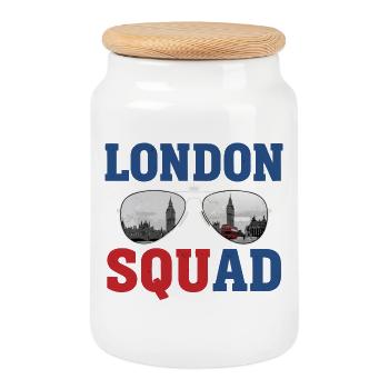 London Squad 2026 - Cookie Jar with Wooden Lid - white - Front