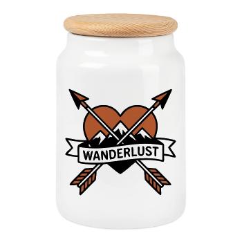 Emblème de la Quête de Voyage des Flèches en Cœur - Boîte à biscuits avec couvercle en bois - blanc - Devant