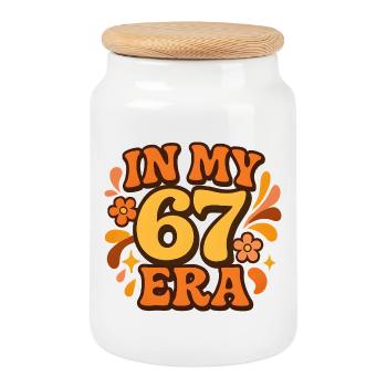 Dans mon anniversaire d’humour italien de cerveau pourri de l’ère 67 - Boîte à biscuits avec couvercle en bois - blanc - Devant
