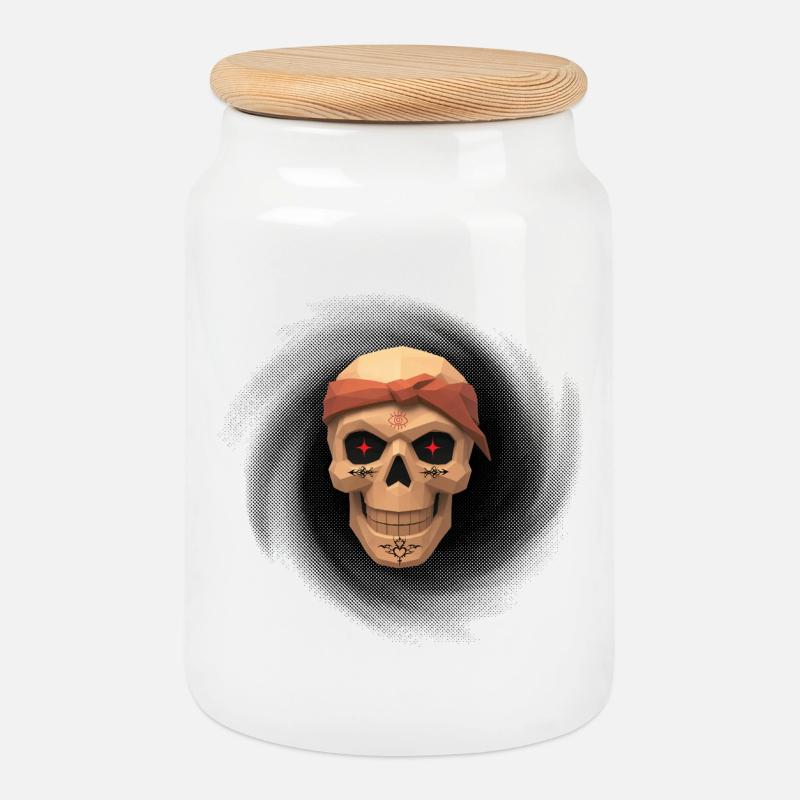 Black Hole Thug Skull T-Shirt-Design. - Keksdose mit Holzdeckel - Weiß