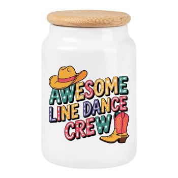 Line Dance Crew Western - Keksdose mit Holzdeckel - Weiß - Vorne