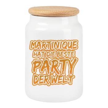 Martinique Party Der Welt - Keksdose mit Holzdeckel - Weiß - Vorne