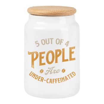 5 Out Of 4 People Under Caffeinated Humor - Cookie Jar with Wooden Lid - white - Front