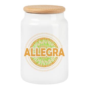 AllegrA Sunburst Logo - Cookie Jar with Wooden Lid - white - Front