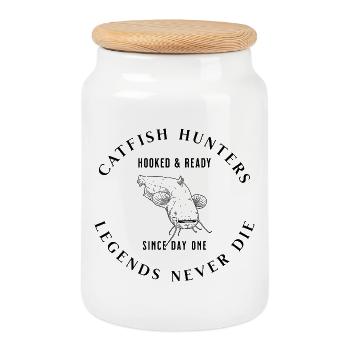 Catfish Hunters - Legends Never Die - Cookie Jar with Wooden Lid - white - Front