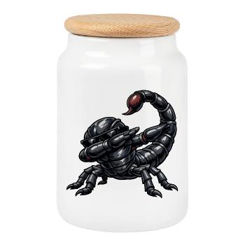 Dab du Scorpion - Boîte à biscuits avec couvercle en bois - blanc - Devant
