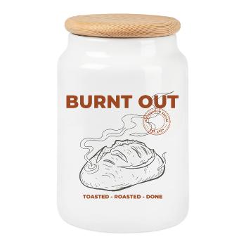 Sauerteigbrot-Backen Burnout Bäcker-Ära - Keksdose mit Holzdeckel - Weiß - Vorne
