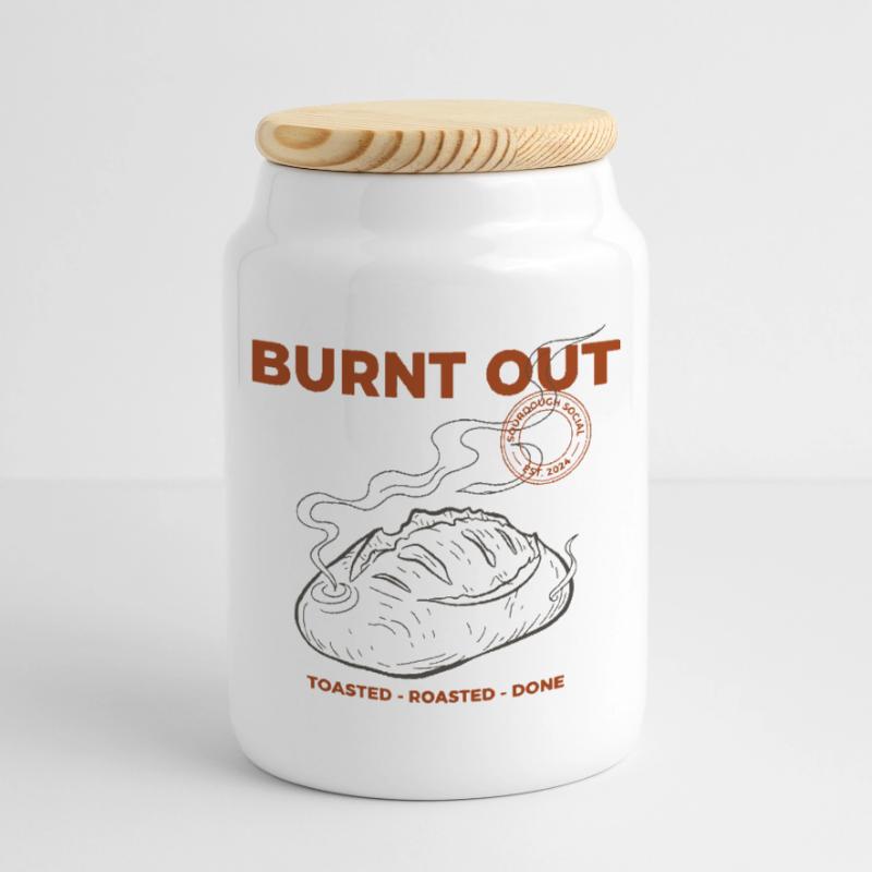 Pain au levain Baking Baking Burned Age Burned Baker Ère Boîte à biscuits avec couvercle en bois