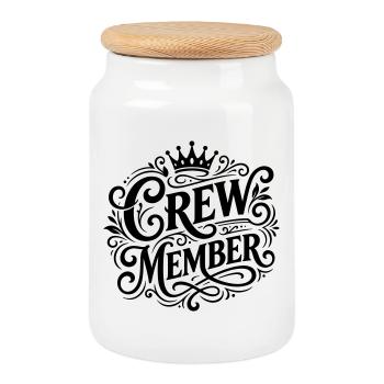 Crew Member Krone - Cookie Jar with Wooden Lid - white - Front