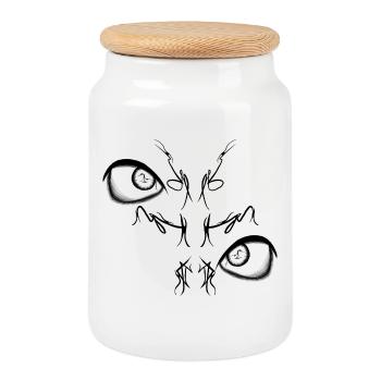 Night Bird Duo Lights - Cookie Jar with Wooden Lid - white - Front