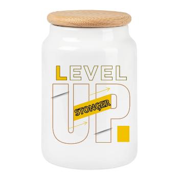 Level Up Graphics Power - Cookie Jar with Wooden Lid - white - Front