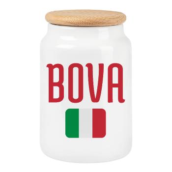 Drapeau italien de la BOVA - Boîte à biscuits avec couvercle en bois - blanc - Devant