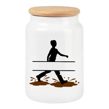 Wadloper Woman Custom – Mud Design - Cookie Jar with Wooden Lid - white - Front