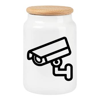 Kamera - Keksdose mit Holzdeckel - Weiß - Vorne