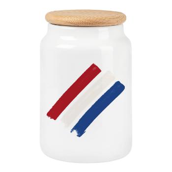Pays-Bas - Boîte à biscuits avec couvercle en bois - blanc - Devant