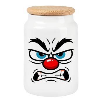 Caricature du cirque enragé - Boîte à biscuits avec couvercle en bois - blanc - Devant