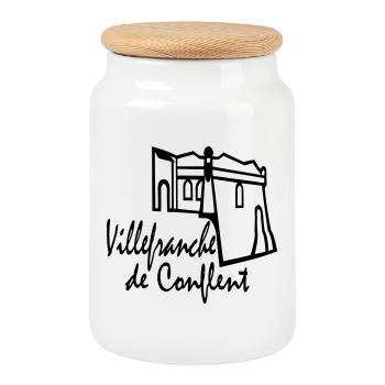 villefranche de conflent,pyrènèes orientales - Keksdose mit Holzdeckel - Weiß - Vorne