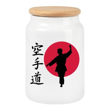 Karate Gangaku - Keksdose mit Holzdeckel - Weiß - Vorne