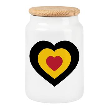 Belgique - Boîte à biscuits avec couvercle en bois - blanc - Devant