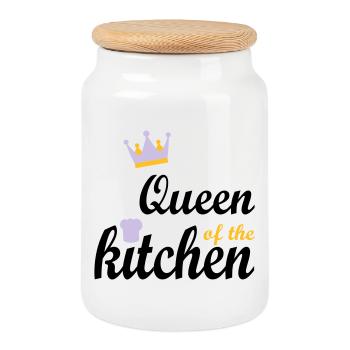 Cook - Cookie Jar with Wooden Lid - white - Front