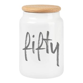 50 cinquante cadeau d'anniversaire numéro cinquante - Boîte à biscuits avec couvercle en bois - blanc - Devant