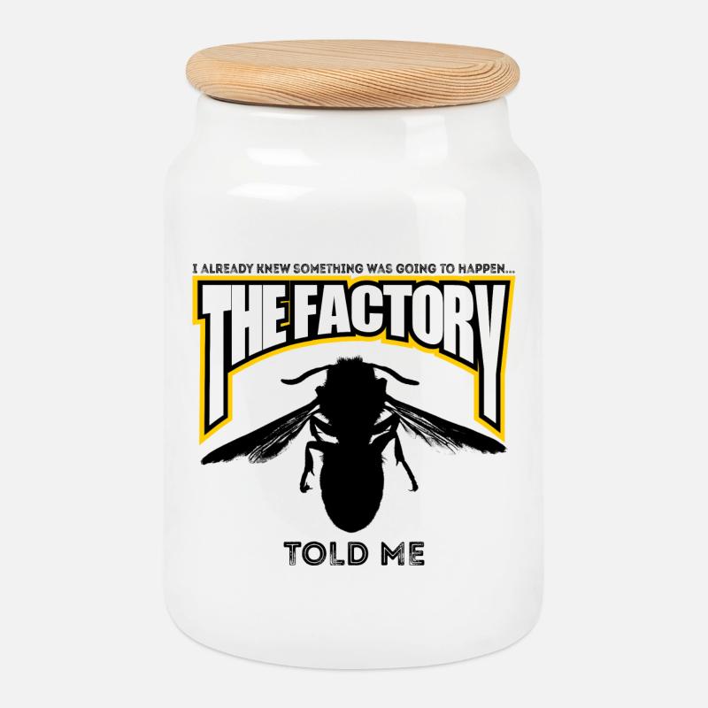 The Wasp Factory - Cookie Jar with Wooden Lid - white