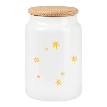 Stars and more | Symbols-Frame Christmas - Cookie Jar with Wooden Lid - white - Front