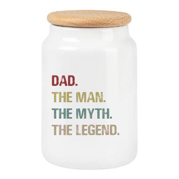 Dad. The man. The Myth. The Legend. - Cookie Jar with Wooden Lid - white - Front