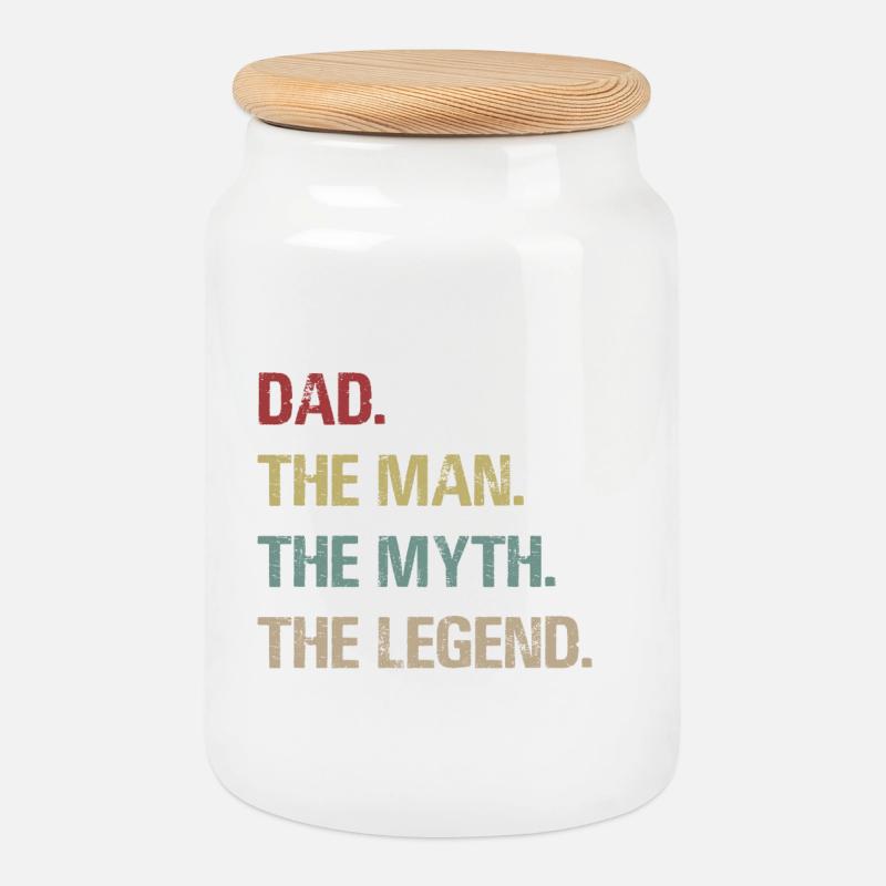 Dad. The Man. The Myth. The Legend. - Keksdose mit Holzdeckel - Weiß