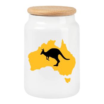 Australie - Boîte à biscuits avec couvercle en bois - blanc - Devant