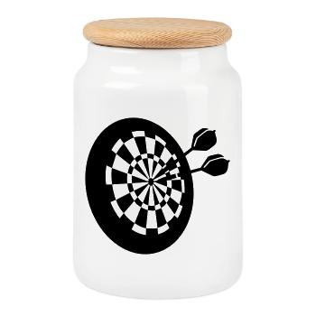 darts - Cookie Jar with Wooden Lid - white - Front