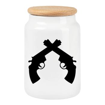 Police - Policeman - Cop - Policier - Polizei - Cookie Jar with Wooden Lid - white - Front
