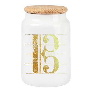 Alto Clef Ancient Gold - Cookie Jar with Wooden Lid - white - Front