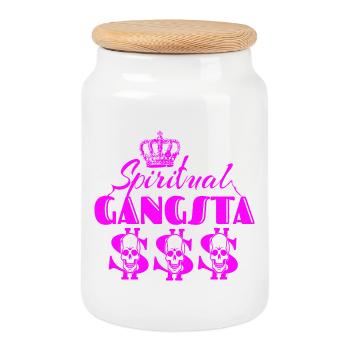 Spiritual Gangster Girl - Keksdose mit Holzdeckel - Weiß - Vorne