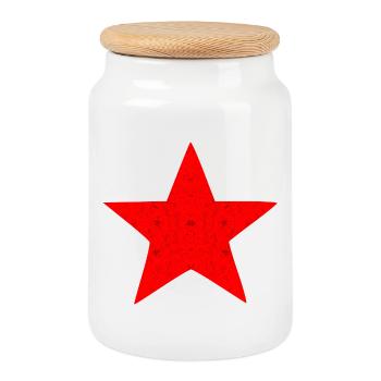 L’étoile de la révolution du socialisme - Boîte à biscuits avec couvercle en bois - blanc - Devant
